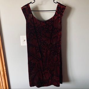Diane Von Furstenberg red printed velvet dress